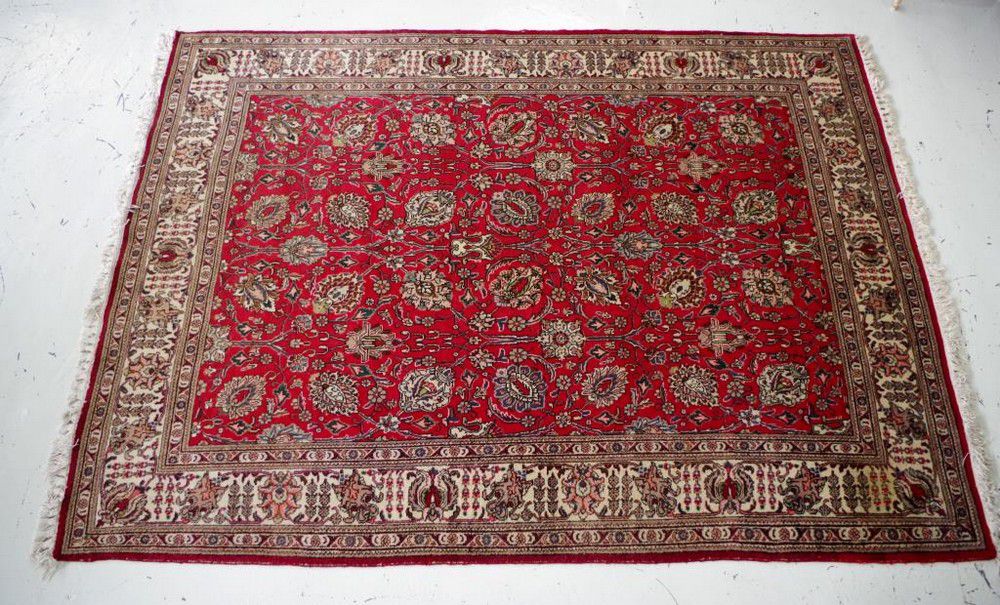 Large Red Loop Wool Rug Red-Toned Large Wool Rug, 330 x 249 cm - Rugs & Carpets - Textiles ...