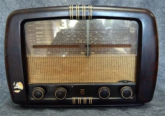 Vintage Philips Bakelite Valve Radio - Radios - Entertainment Equipment