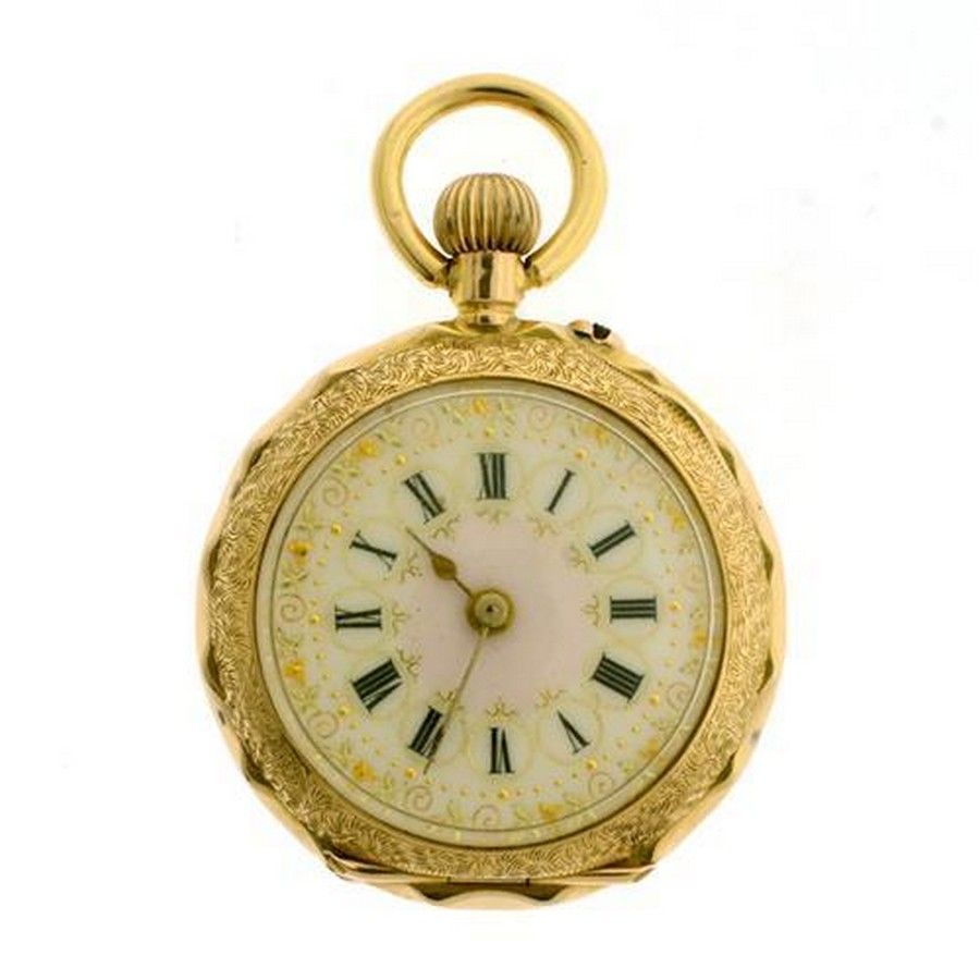 Damaged 14ct Gold Pocket Watch with Decorative Dial - Watches - Pocket ...