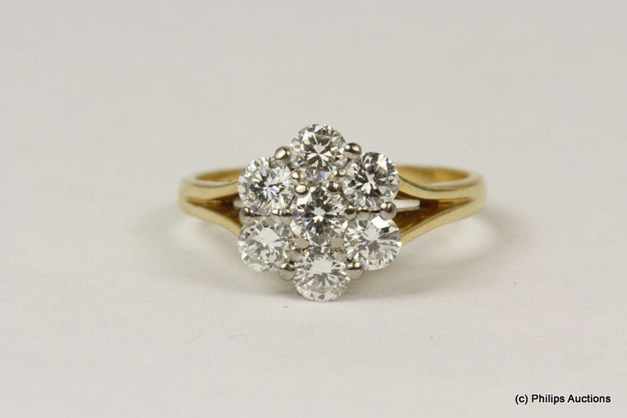 Diamond Daisy Cluster Ring in 18ct Gold - Rings - Jewellery