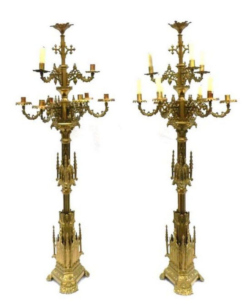 19th Century French Gothic Revival Candleabras - Candelabra ...