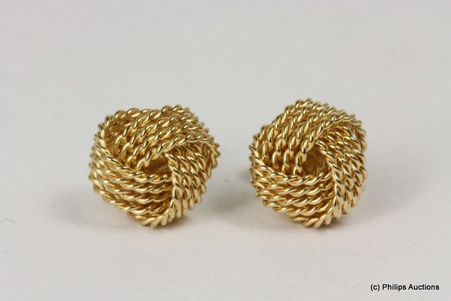 Tiffany & Co. 18ct Gold Knot Stud Earrings - Earrings - Jewellery