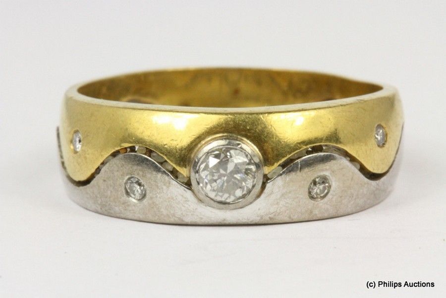 Two Tone Diamond Wave Ring - Rings - Jewellery