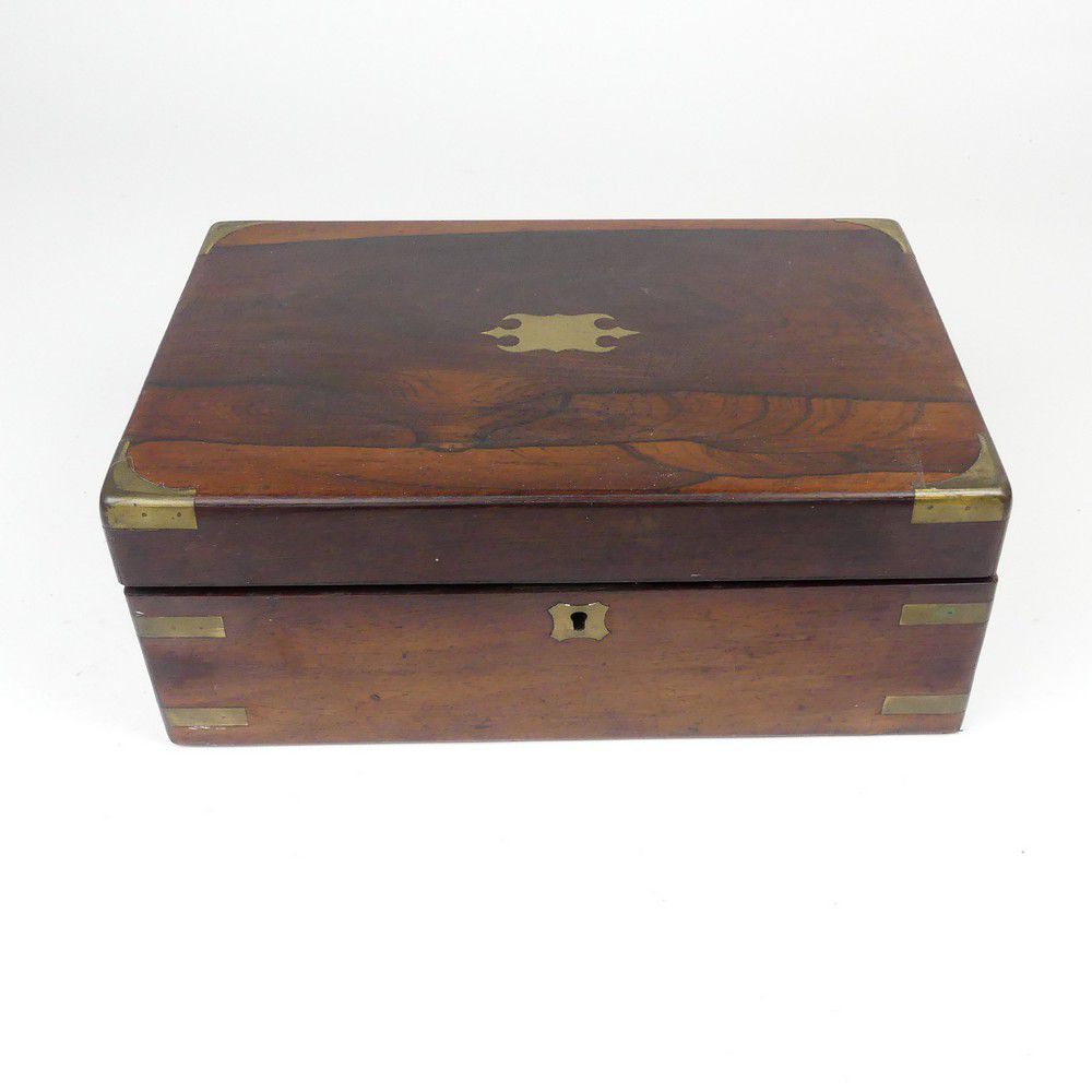 Victorian Rosewood Writing Slope with Brass Accents - Boxes - Writing ...