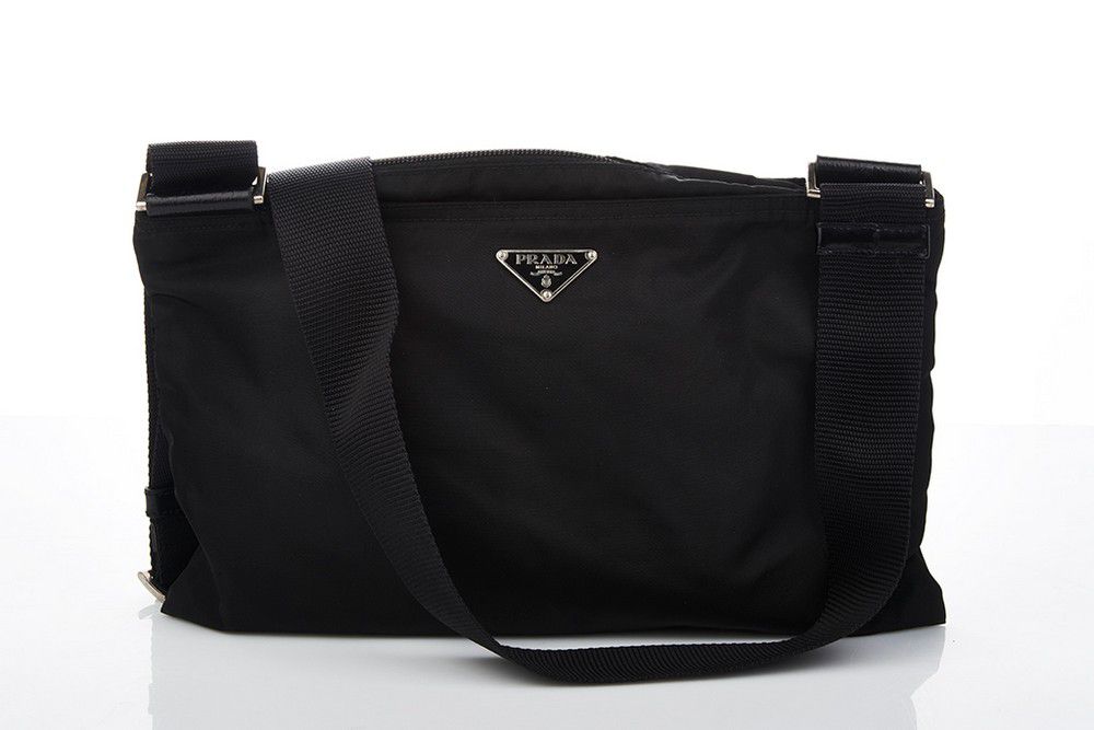 Prada Black Nylon Crossbody Envelope Bag with Strap - Handbags & Purses ...