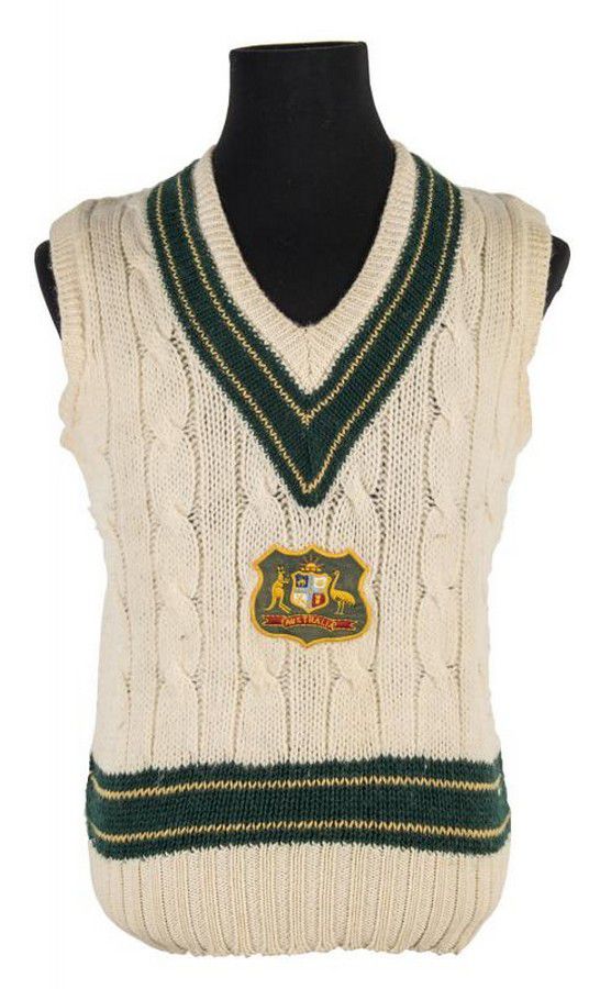 Dennis Lillee's Autographed Test Jumper with Coat-of-Arms Badge ...