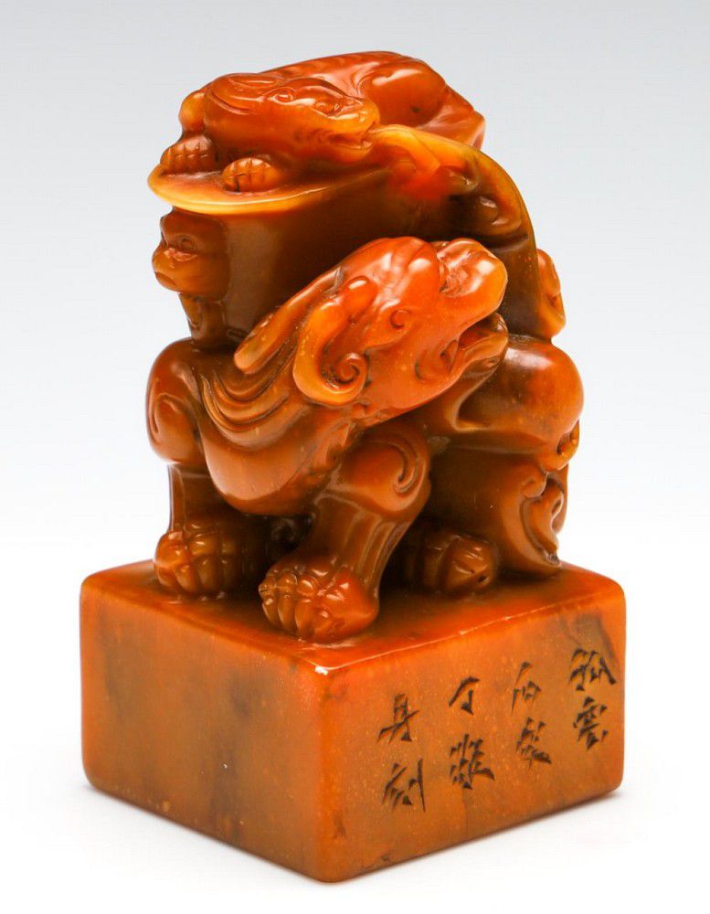 Chinese Tian Huang Figural Seal - Large Size - Ceramics - Chinese ...