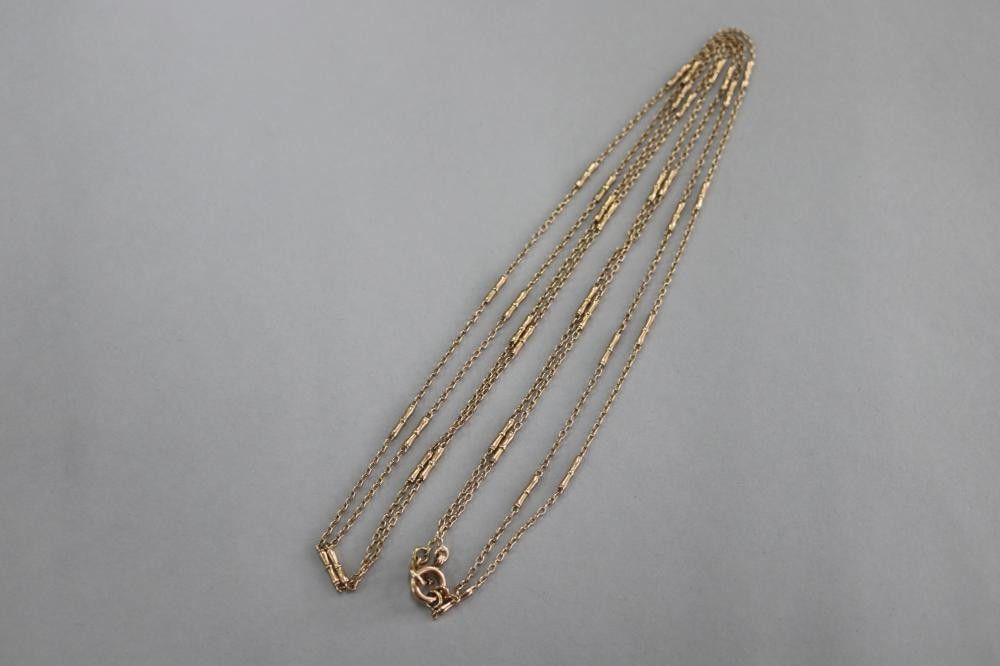 Gold Chains, Marked, 69cm, Pair (2) - Necklace/Chain - Jewellery