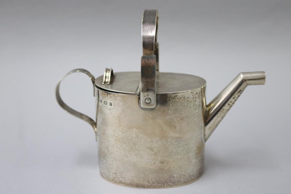 Antique English sterling silver watering can, marked for… Zother Silver