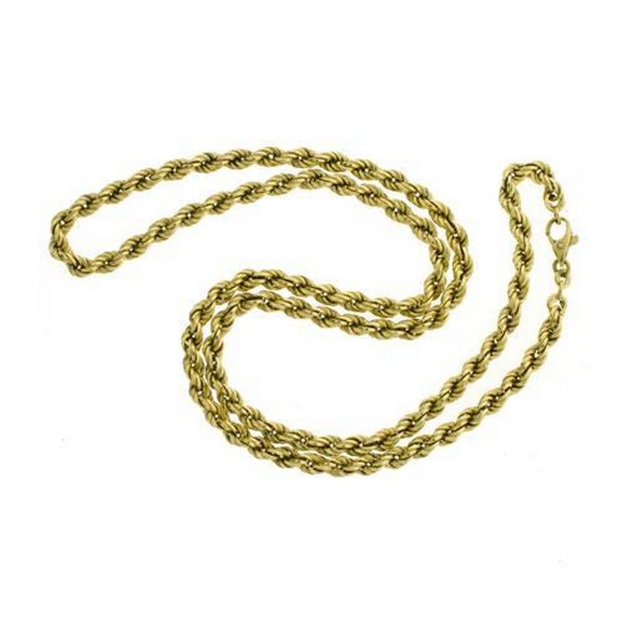 9ct Gold Rope Chain, 61cm Length, 14.7g Weight - Necklace/Chain - Jewellery