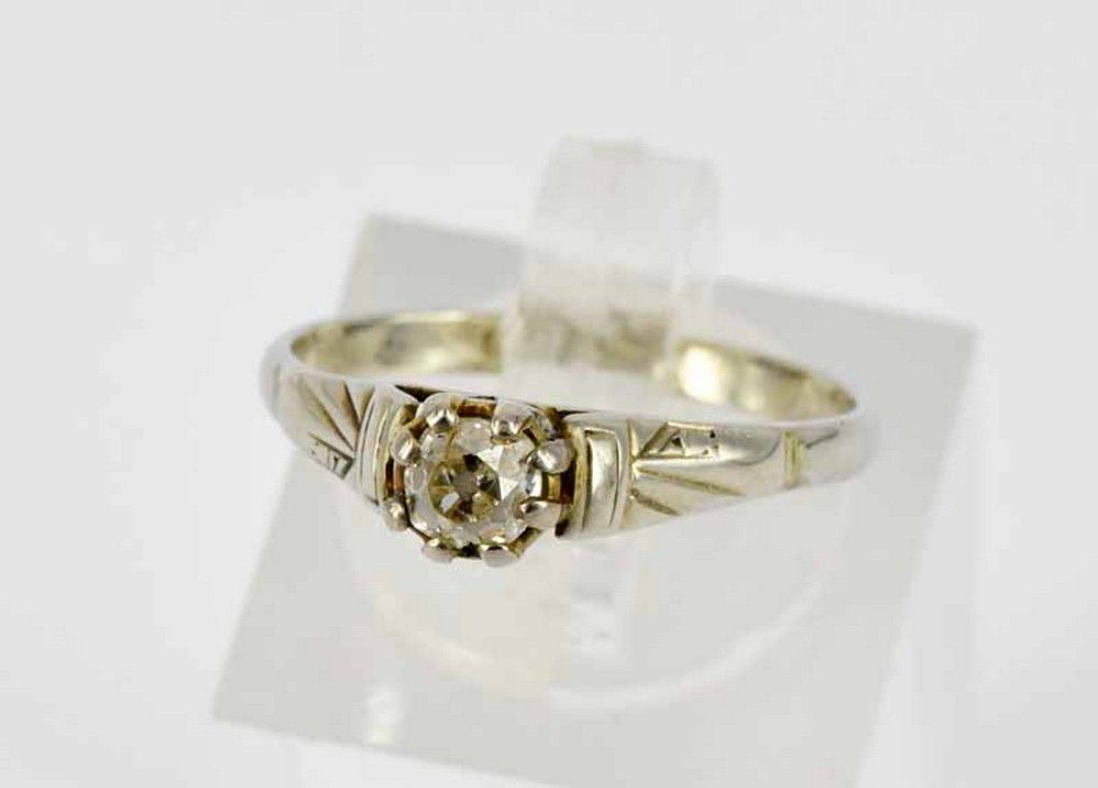 0.20ct Diamond Solitaire Ring in 18c White Gold - Rings - Jewellery