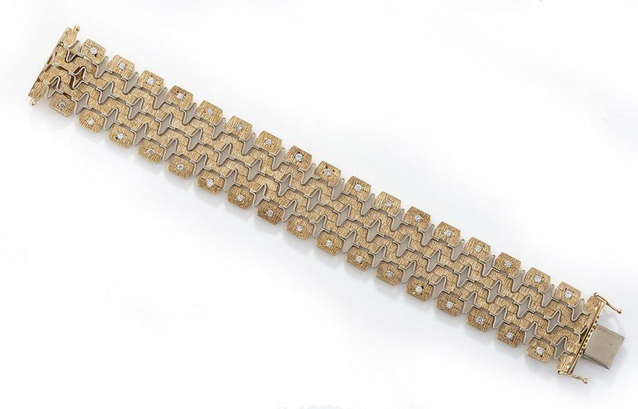 Two-Tone Diamond Cocktail Bracelet, London 1975 - Bracelets/Bangles ...