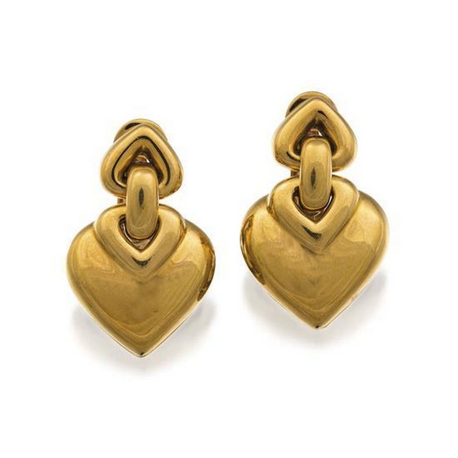 Bulgari 18ct Gold Doppio Cuore Earrings - Earrings - Jewellery