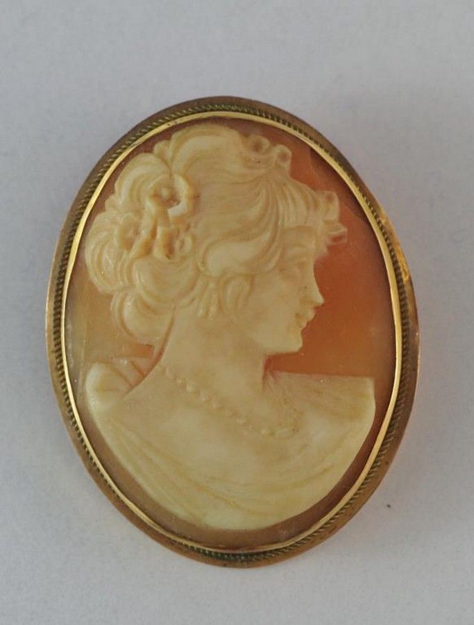 14ct Gold Shell Cameo Brooch/Pendant - Brooches - Jewellery