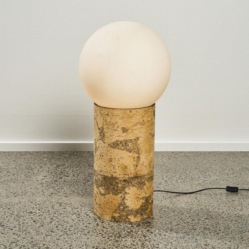 Cork and Glass Globe Lamp Zother Lighting