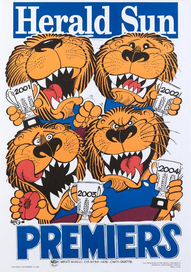 Brisbane Lions: 2004 original losing Weg poster. G/VG ...