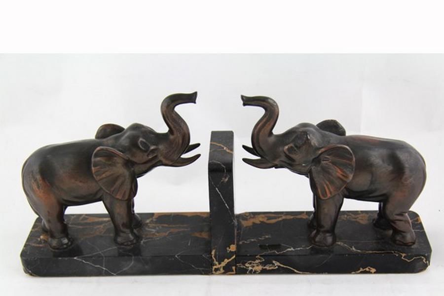 TRUMPETING ELEPHANT BOOKENDS BOOKENDS BOOK ENDS 