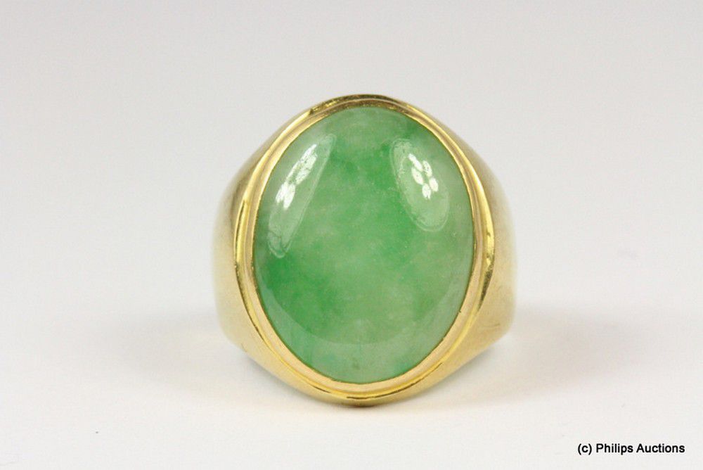 Jade Signet Ring in 20ct Gold - Rings - Jewellery