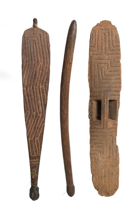 Three Western Australian artifact, including finely carved