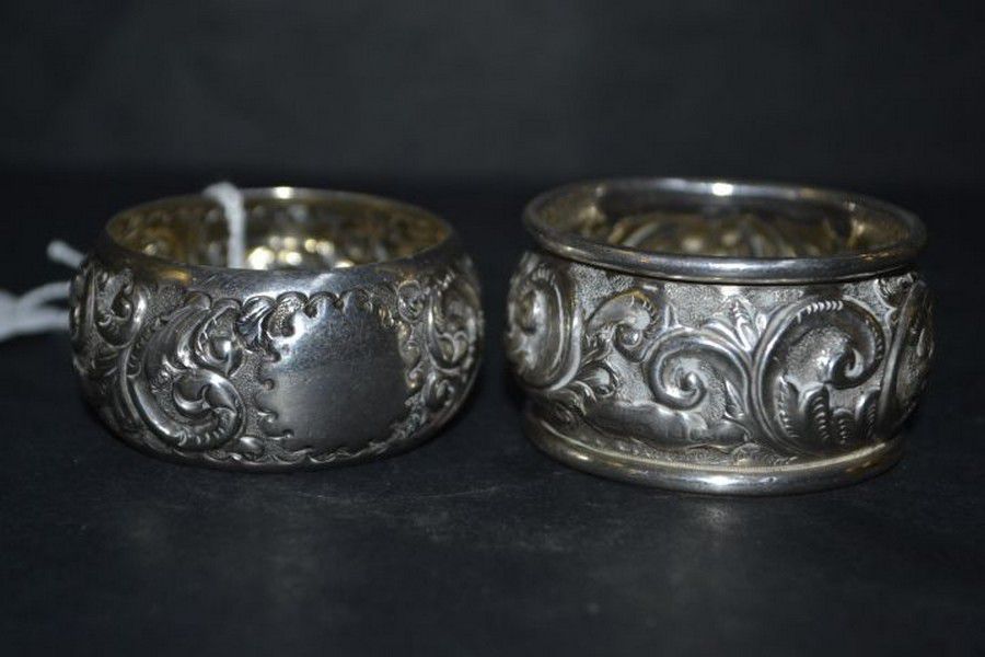 1901 Birmingham Sterling Silver Serviette Rings - Serviette Rings - Silver