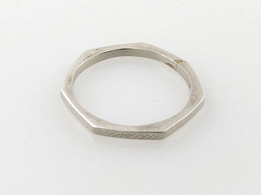 Hexagonal Platinum Wedding Band - Rings - Jewellery