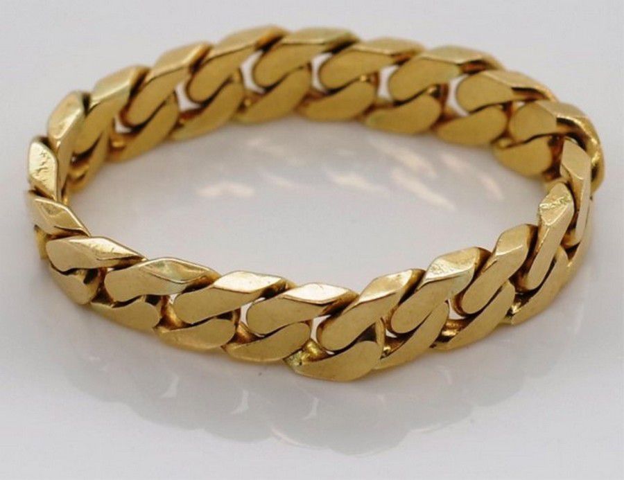 14k Gold Curb Link Chain Ring - 2.7g - Rings - Jewellery