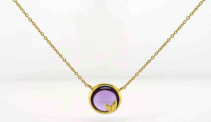 Tiffany & Co. | Jewelry | Tiffany Co 8k Yellow Gold Amethyst Olive Leaf  Necklace | Poshmark