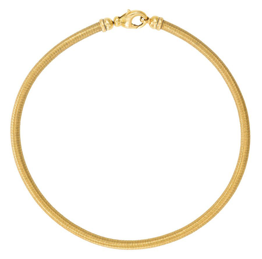 Brushed 18ct Gold Wide Link Collar - 450mm Length - Necklace/Chain ...