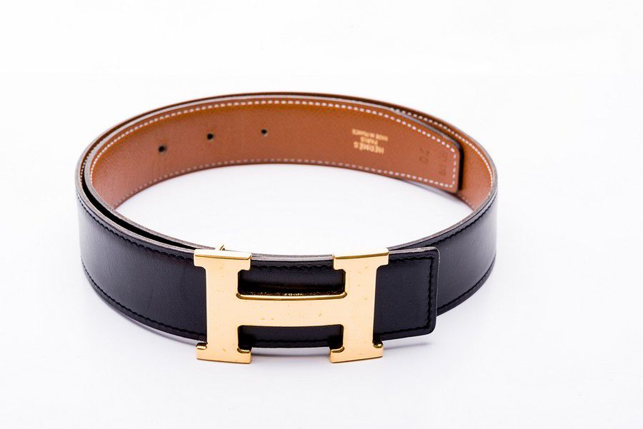 Black and Brown Hermes 'H' Belt, Size 70cm - Belts - Costume & Dressing ...