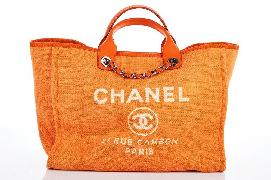 Orange Chanel Deauville Tote Bag, 2015 Collection - Handbags