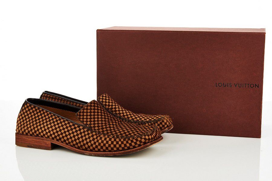 Louis Vuitton, men&#39;s Pony hair loafers, damier ebene cheque… - Footwear - Costume & Dressing ...