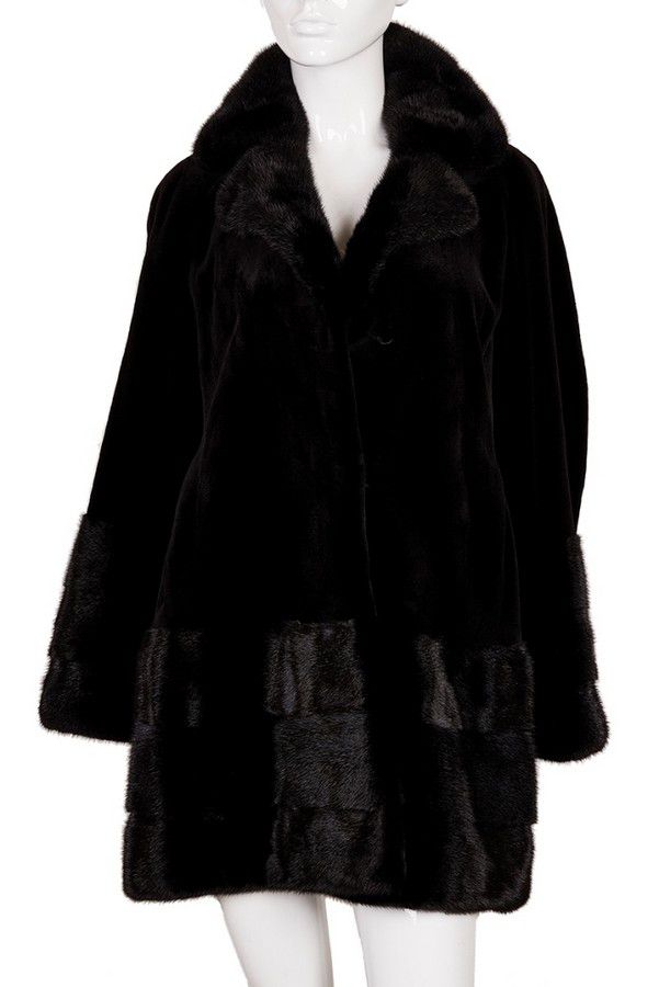 Italian Made Black Mink Fur Coat, Size M - Furs - Costume & Dressing ...