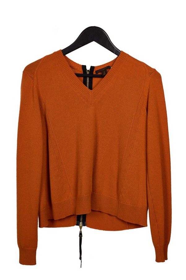 Louis Vuitton Orange Sweater with Exposed Zip Closure - Clothing - Women's  - Costume & Dressing Accessories