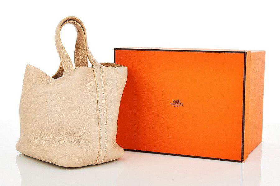 Beige Hermès Picotin Small Bucket Bag with Palladium Buckle - Handbags ...