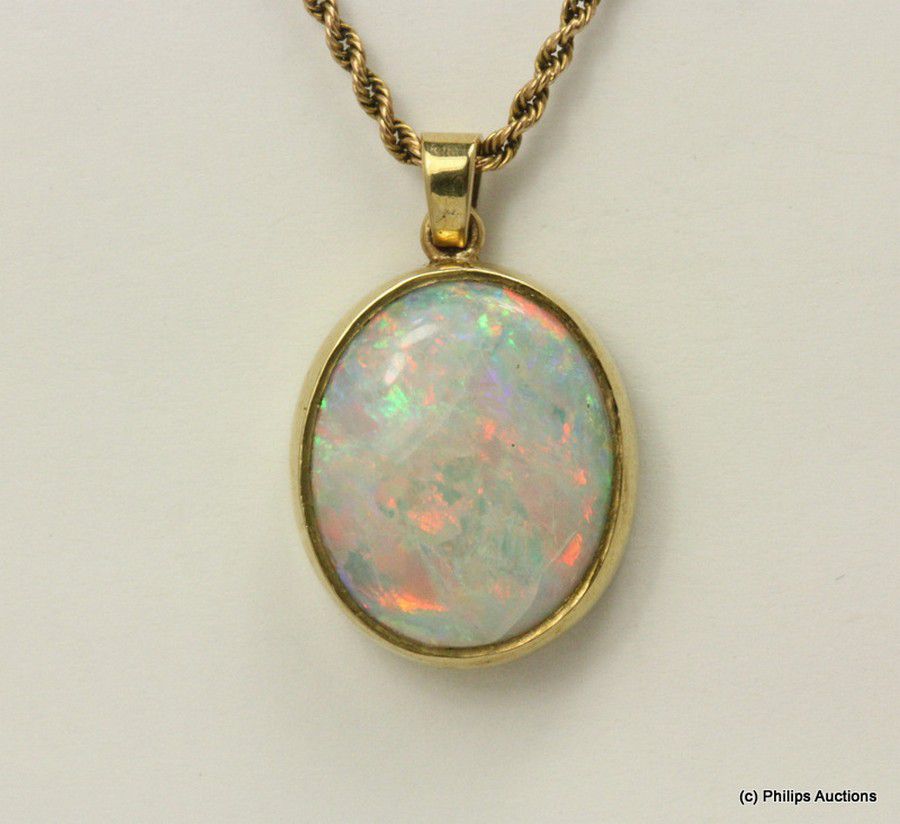 Crystal Opal Pendant on 9ct Gold Chain - Pendants/Lockets - Jewellery