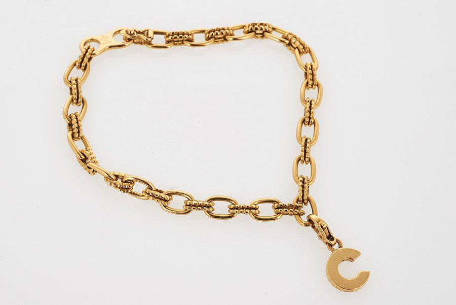 Chanel Gold Link Bracelet with Detachable 'C' Charm - Bracelets