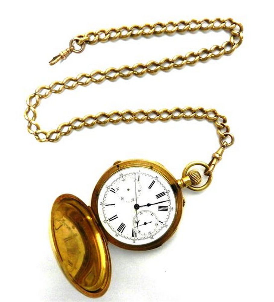 18ct Gold Repeater Pocket Watch with Fob Chain, 1905 - Watches - Pocket ...