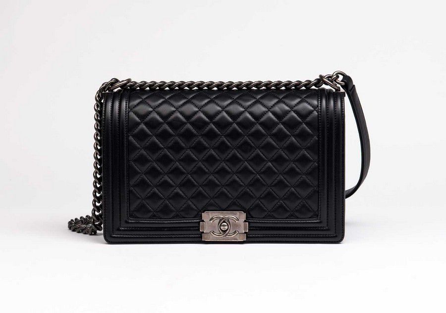 Chanel Boy Bag, Medium, Black with Ruthenium Hardware - Handbags ...