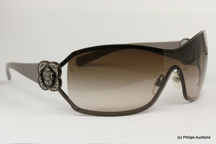 Chanel Swarovski Crystal Camelia Sunglasses in Bronze - Sunglasses
