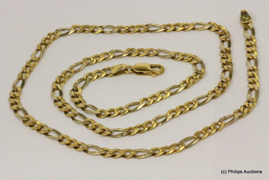 9ct Yellow Gold Figaro Chain, 50cm, 13g - Necklace/Chain - Jewellery