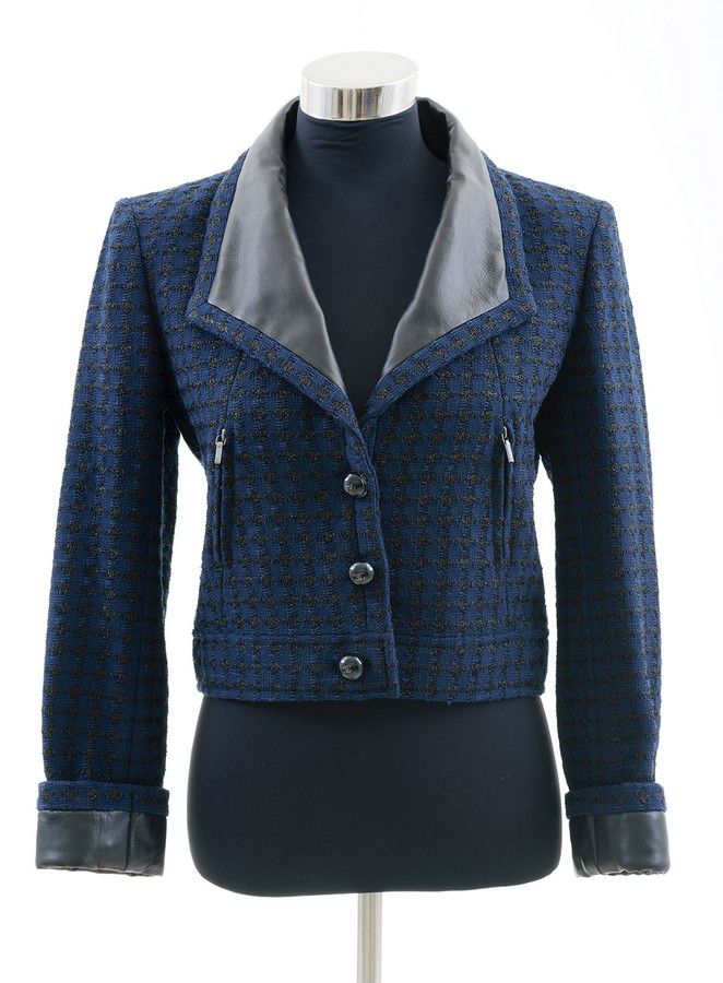 Chanel Cropped Jacket with Leather Accents - Clothing - Women's ...