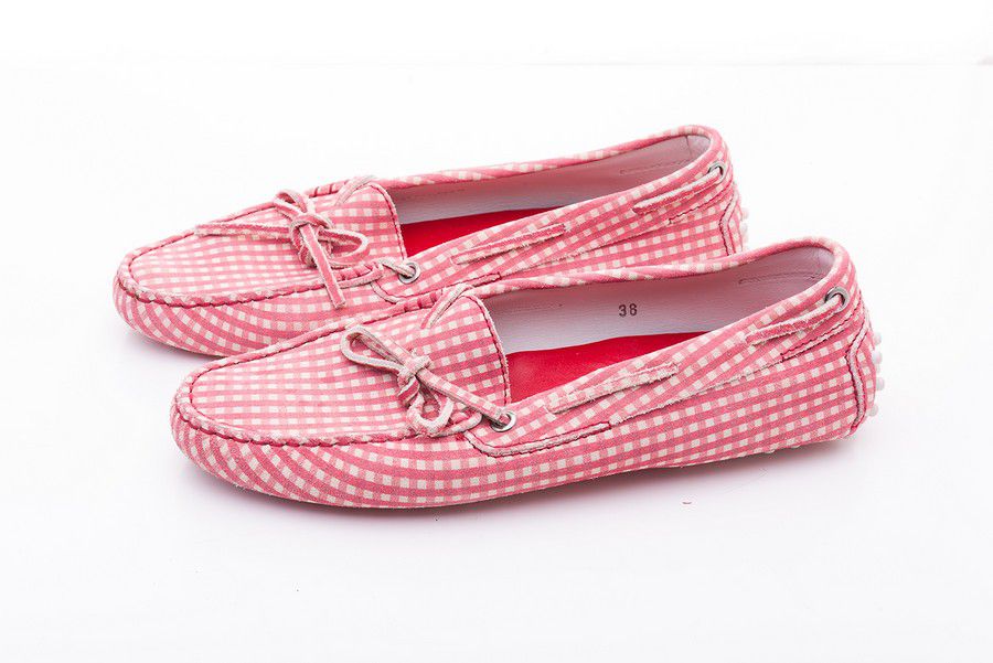 Pink and White Gingham Loafers by Tods (Size 38) - Footwear - Costume ...