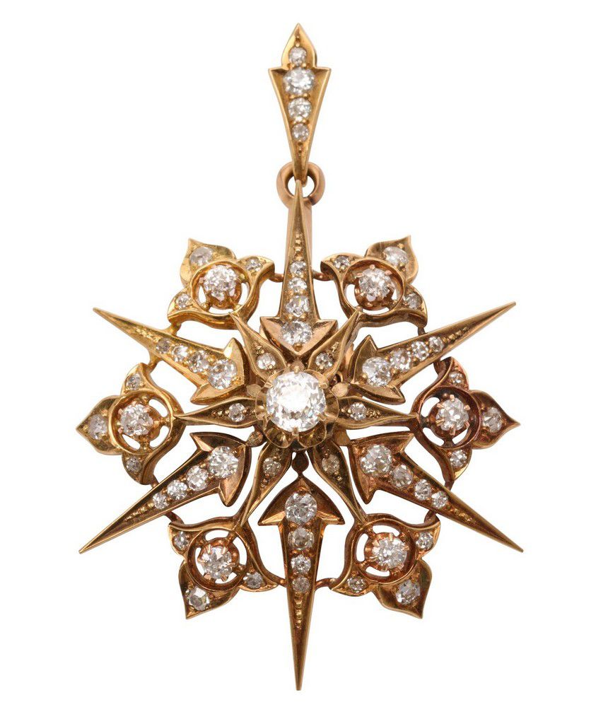 Diamond Star Brooch/Pendant with Robert Anderson Box - Brooches - Jewellery