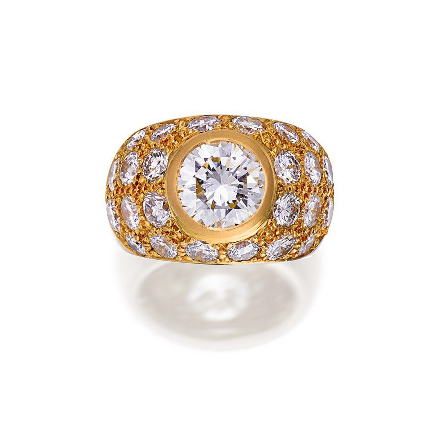 Bombe Diamond Ring with 2.03ct Center Stone - Rings - Jewellery