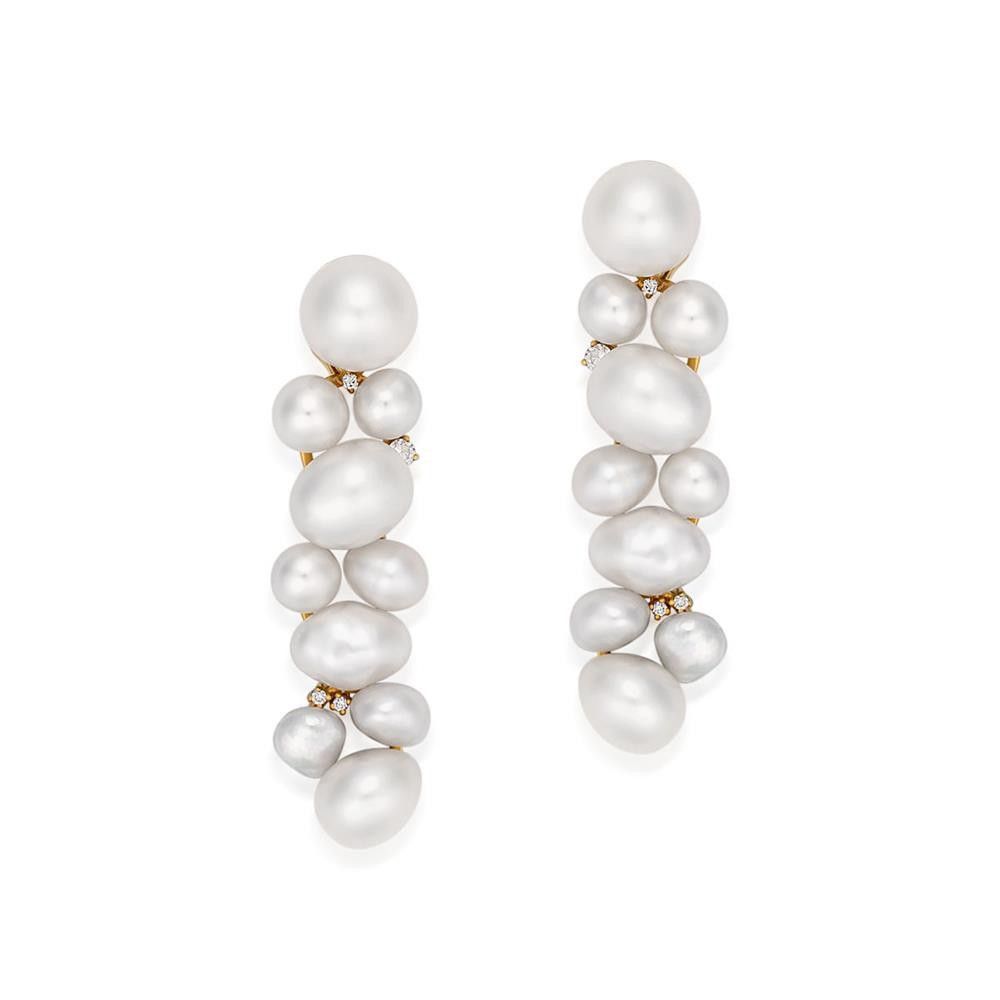 South Sea Pearl & Diamond Earrings by Paspaley - Earrings - Jewellery