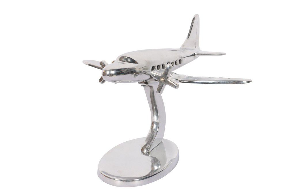 Art Deco Chrome Aeroplane Desk Ornament - Transport - Aeronautical ...