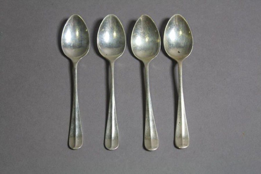 Set of 4 Sterling Silver Hanoverian Tea Spoons, 1931 - Flatware/Cutlery ...