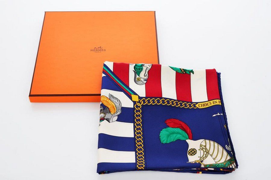 Hermes Silk Scarf 'Chocs en Plumes' with Box - Shawls, Scarfs & Collars ...