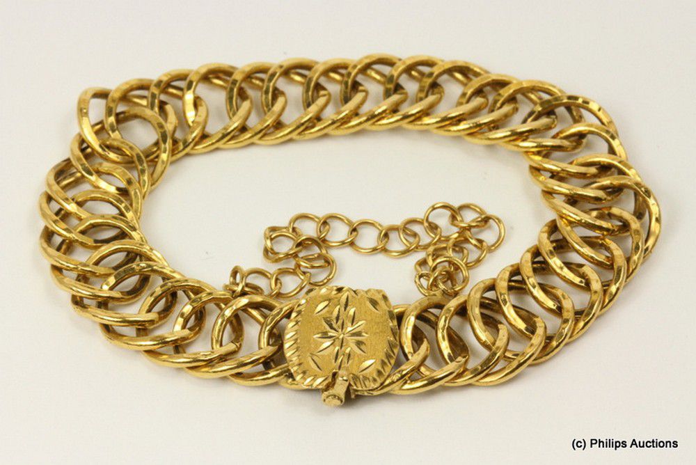 21ct Eastern Gold Bracelet with Large Decorative Links - Bracelets ...