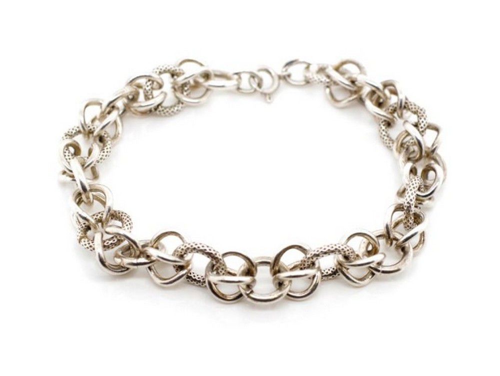 Figure Eight Textured Silver Chain Bracelet - Bracelets/Bangles - Jewellery